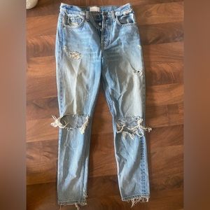 Skinny/straight Light Wash Ripped Boyish Jeans